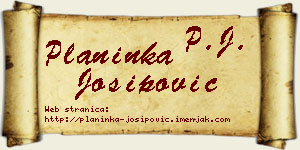 Planinka Josipović vizit kartica